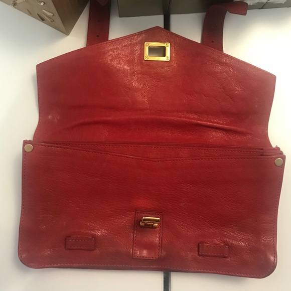 Red leather Proenza Schouler PS1 clutch - Picture 5 of 6